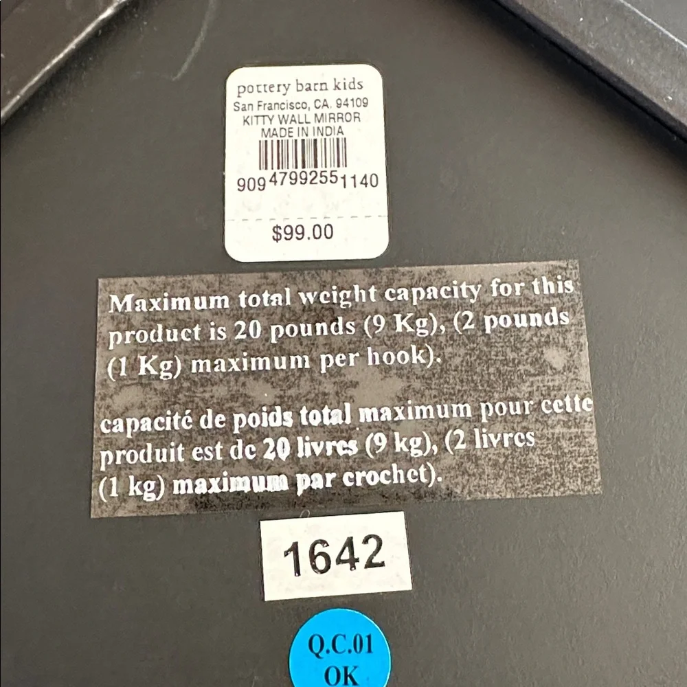 Retired Pottery Barn Kids Kitty Mirror with Hooks